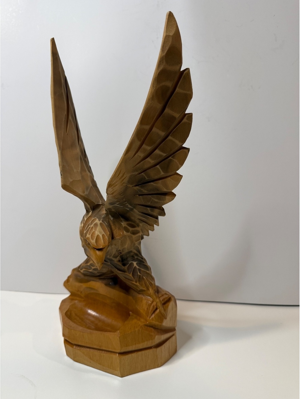 Vintage USSR Hand Carved Wood Eagle Ashtray Soviet Russian 12” Made in USSR